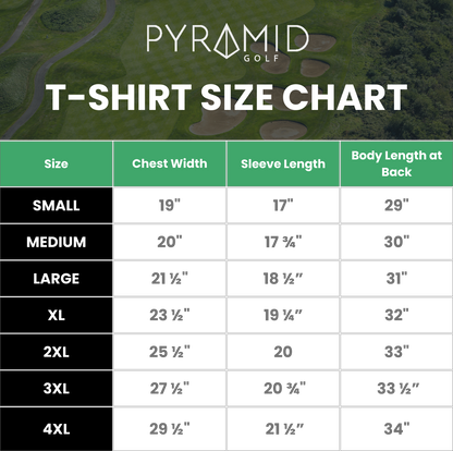 Pyramid Golf T-Shirt Size Chart